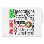 Merry Christmas Collage Wreath Greeting Cards