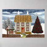 Merry Christmas Cottage Print