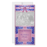 Merry Christmas Custom Photo Card Purple Blue Pink photo cards