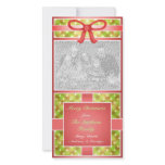 Merry Christmas Custom Photo Card Red Green Yellow photo cards