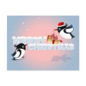 Merry Christmas - Cute Birds Christmas Present postcards