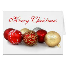 Merry Christmas Decorations Baubles Card