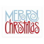 Merry Christmas dusk blue Postcard