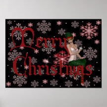 Merry Christmas Elf Design 1 - Holiday Print