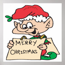 Merry Christmas Elf Print