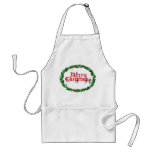 MERRY CHRISTMAS ELVES & HOLLY by SHARON SHARPE aprons
