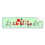 MERRY CHRISTMAS ELVES, SNOWFLAKES by SHARON SHARPE bumper stickers