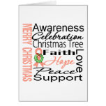 Merry Christmas Endometrial Cancer Ribbon Collage cards