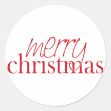 Merry Christmas Envelope Enclosure Round Stickers