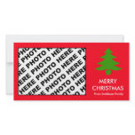 Merry Christmas Family Photo Card Tree Red