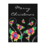Merry christmas festive butterflies postcard