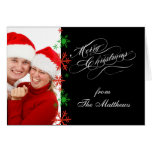 Merry Christmas Folded Holiday Card Snowflakes