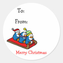 Merry Christmas gift tags Round Stickers