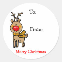 Merry Christmas gift tags Round Stickers