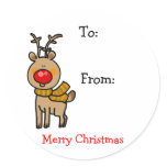 Merry Christmas gift tags Round Stickers