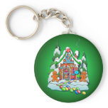 MERRY CHRISTMAS GINGERBREAD HOUSE by SHARON SHARPE keychains
