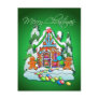 MERRY CHRISTMAS GINGERBREAD HOUSE by SHARON SHARPE Postcard