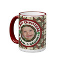Merry Christmas Grandma and Grandpa Holiday Photo mug