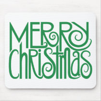 Merry Christmas green Mousepad