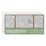 Merry Christmas Green Red Ornate Victorian Custom photo cards