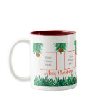 Merry Christmas Greens on White 4-Photo Frame mugs