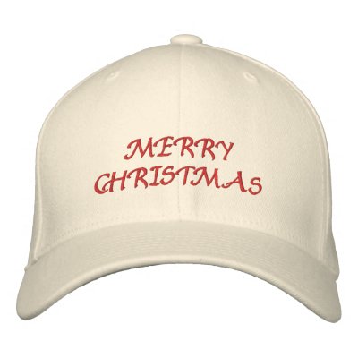 MERRY CHRISTMAS HAT EMBROIDERED HATS by caballro