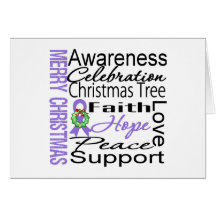 Merry Christmas Hodgkins Lymphoma Ribbon Collage Greeting Cards