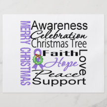 Merry Christmas Hodgkins Lymphoma Ribbon Collage Flyer