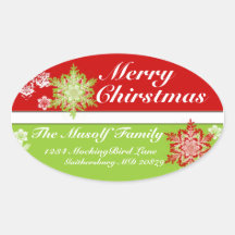 Merry Christmas holiday address sticker