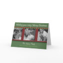 Merry Christmas Holly and Ivy Tri-Photo Card