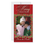 Merry Christmas Holly Berry Photo Card template photo cards