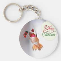 Merry Christmas Hummingbird Key Chains