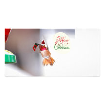 Merry Christmas Hummingbird Photo Card