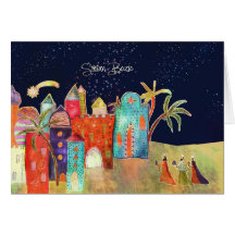 Merry Christmas in Bosnian, three wise men Greeting Card