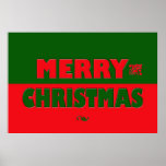 Merry Christmas in Red and Green posters