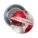 Merry Christmas in Red Silver White Pin