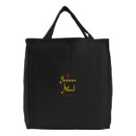 Merry Christmas Joyeux Noel In Black III embroidered bags