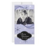 Merry Christmas Kid Photo Card Purple Snowflakes photo cards