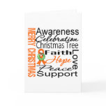 Merry Christmas Leukaemia Ribbon Collage cards