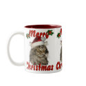 Merry Christmas Maine Coon Cat mugs