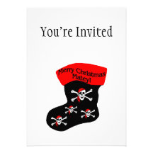 Merry Christmas Matey Stocking Custom Invitations