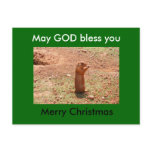 Merry Christmas, May GOD bless you postcards