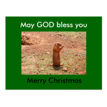 Merry Christmas, May GOD bless you Postcards