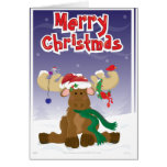 Merry Christmas Moose Greeting Cards