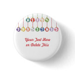 Merry Christmas Multicolored Glass Ball Ornaments buttons