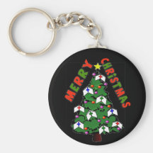 Merry Christmas Nurse Cap Tree Keychain