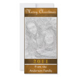 Merry Christmas Orange Elegant Simple Custom Photo photo cards