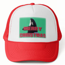 Merry Christmas Orca Whale Spy Hop Christmas Gifts Mesh Hat