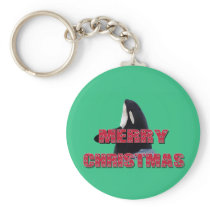 Merry Christmas Orca Whale Spy Hop Christmas Gifts Keychains