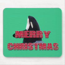 Merry Christmas Orca Whale Spy Hop Christmas Gifts Mousepad